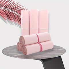 100pcs Waterproof Packaging Bags Small & Large Size Express Garment Bags Pink