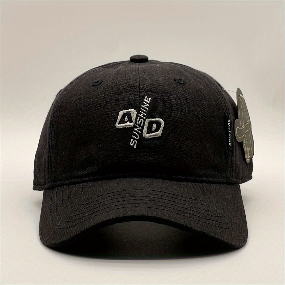 Sunshine Embroidery Baseball Cap Solid Cotton Adjustable Dad Hats