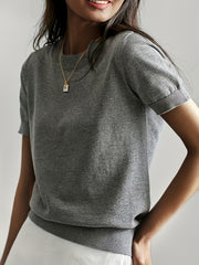 Women's Short Sleeve Crew Neck Sweater