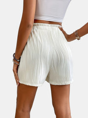 Wave Stripe Wide Leg Shorts Elastic Waist