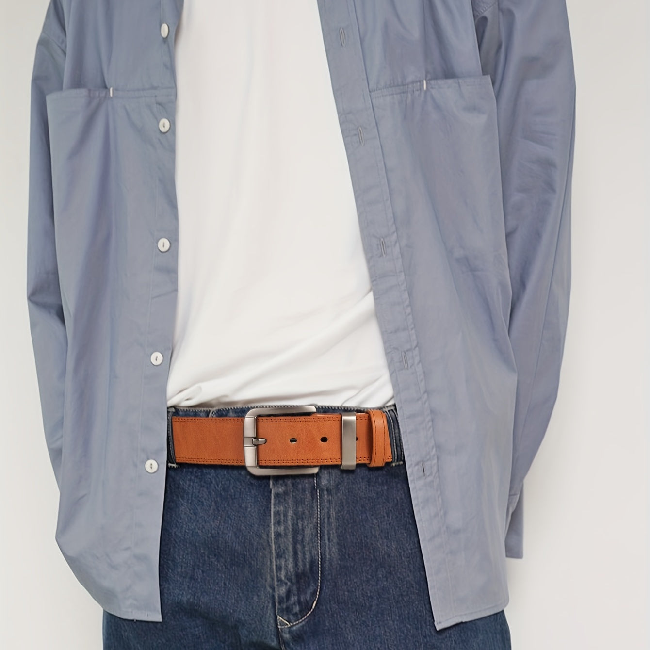 Men's Casual Buckle Belt for Denim Pants Jeans