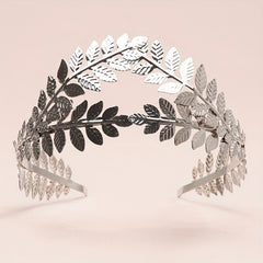 Bride Silvery Leaf Headband Vintage Hair Accessories