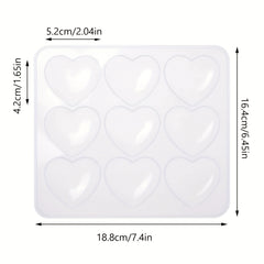 9 Hole Heart Resin Mold Silicone Charm Mold for DIY Keychain Pendant