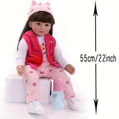 22 inch Reborn Doll with Brown Eyes and Movable Limbs