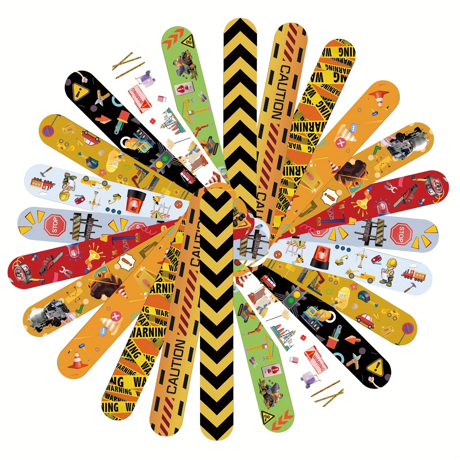 12pcs Construction Slap Bracelets Kids Birthday Party Supplies