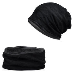 Christmas Outdoor Warm Solid Micro Elastic Scarf Hat