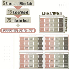 Bible Index Tab 75 Tabs Large Label Stickers Cross Faith