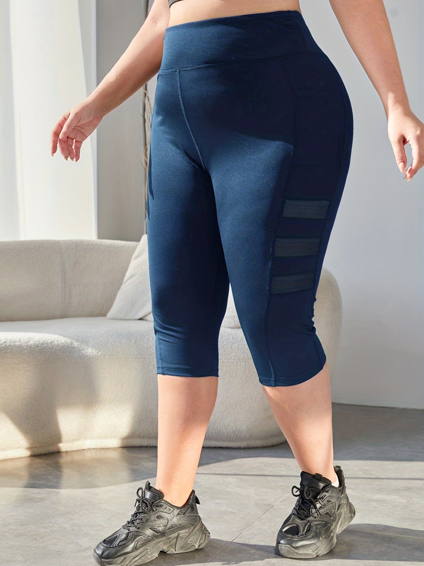 Mesh Contrast High Rise Yoga Leggings
