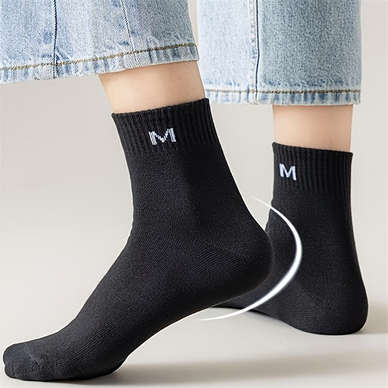 10 Pairs Letter Print Comfy Sports Socks Women's Stockings