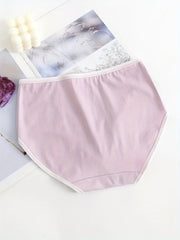 5pcs Solid Briefs Stretchy Intimates Panties Women's Lingerie