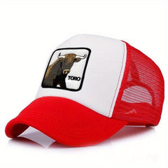 Unisex Adjustable Baseball Cap with Cow Embroidery