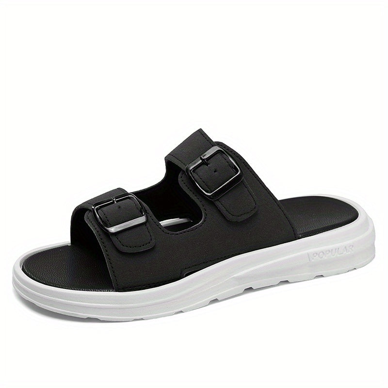 Men's Buckle Slide Sandals Casual Non Slip Shoes Open Toe Shoes
