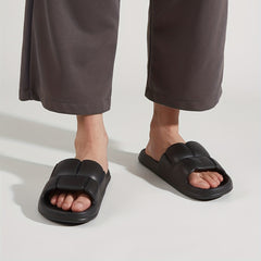 Men's Open Toe Slippers Anti skid Slip On Slides For Indoor Outdoor Shower