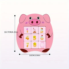 Kids Magnetic Sliding Puzzle Educational Game with Cartoon Animals