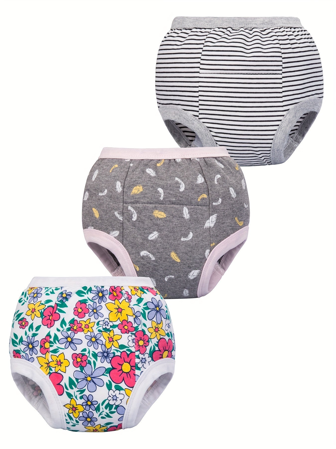3pcs Kids Potty Training Pants, Diaper Shorts for 2-4 Years, Breathable Cotton