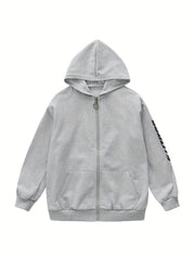 Boys Zip Up Hooded Sweatshirt Long Sleeve Hoodies With Pockets