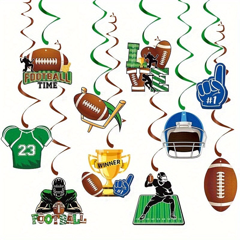 Rugby Party Decoration Spiral Hanging Sign Football Fan Party Decorations