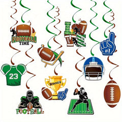 Rugby Party Decoration Spiral Hanging Sign Football Fan Party Decorations