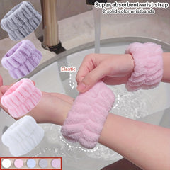 2pcs Absorbent Wristbands for Women, Soft Towels for Washing Face