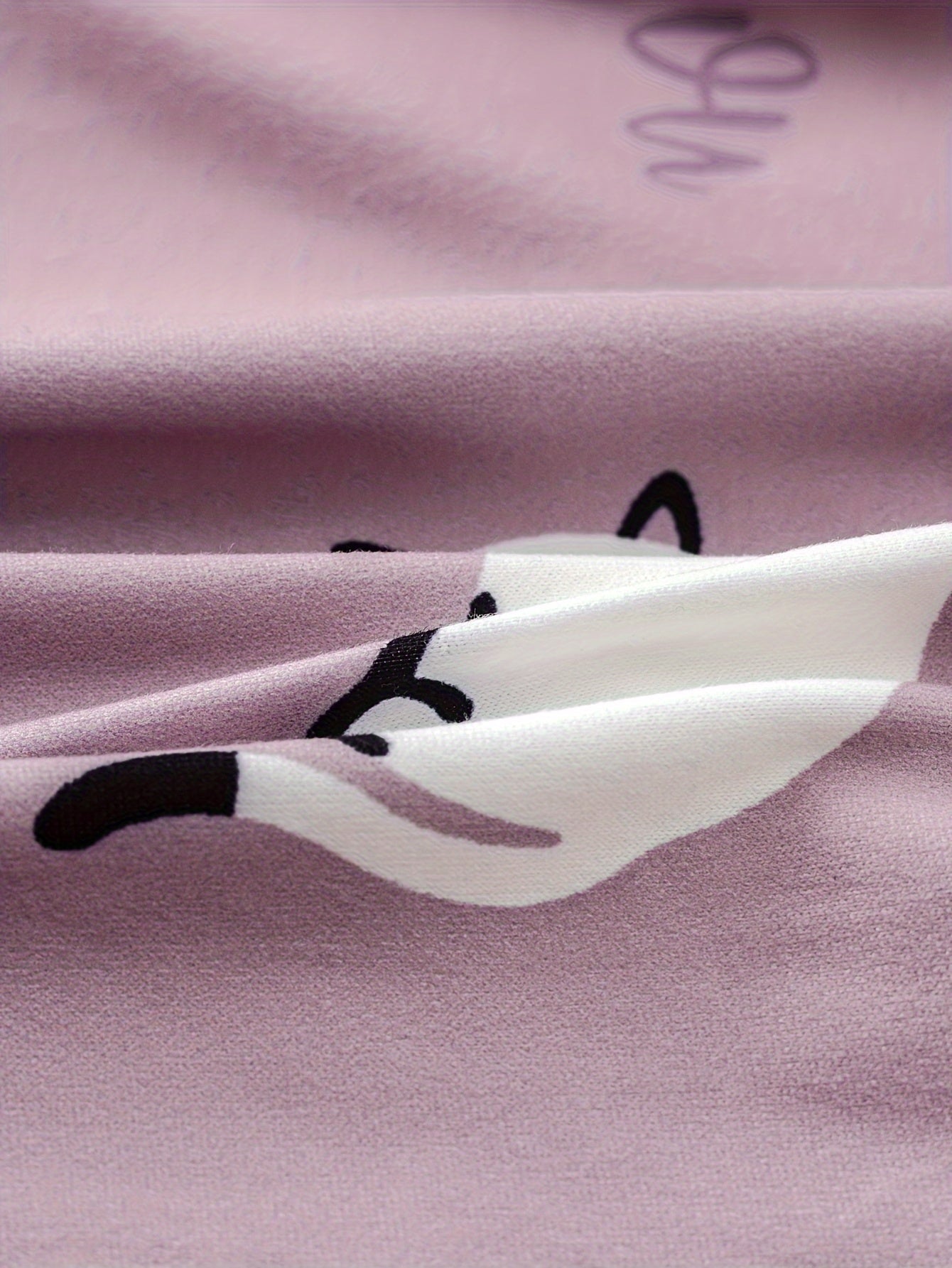 Cartoon Cat Print Pajamas Set Short Sleeve Top & Shorts Women's Sleepwear
