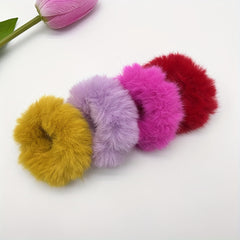 8pcs Plush Hair Ties Ponytail Holders for Girls