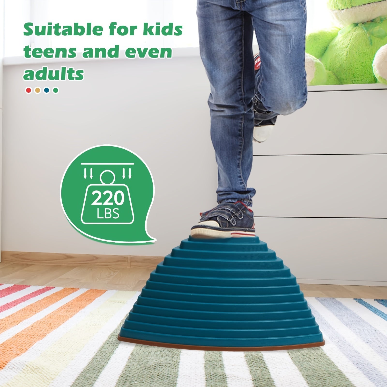 12pcs Anti-Skid Stepping Stones Set for Indoor & Outdoor Fitness