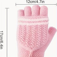 USB Heated Gloves Winter Mittens Knitting Fingerless Hand Warmer