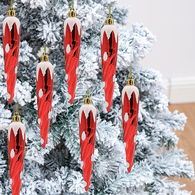 6pcs Spiral Thread Christmas Tree Decorations for Family Party