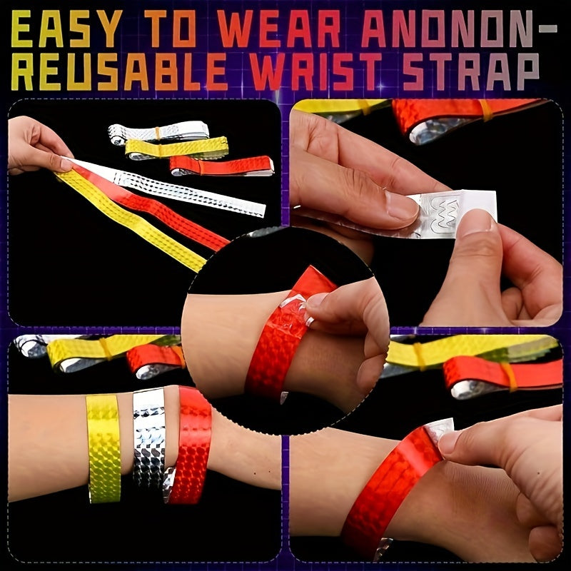 300pcs Holographic Party Wristbands - Waterproof Paper Bracelets