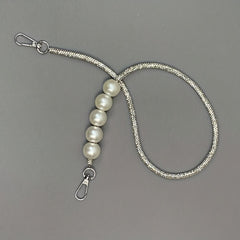 Glitter Rhinestone & Faux Pearl Decor Strap Stylish Purse Strap
