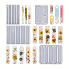 Rectangular Oval Bookmark Pendant Resin Mold Crystal Epoxy Jewelry Silicone Mold