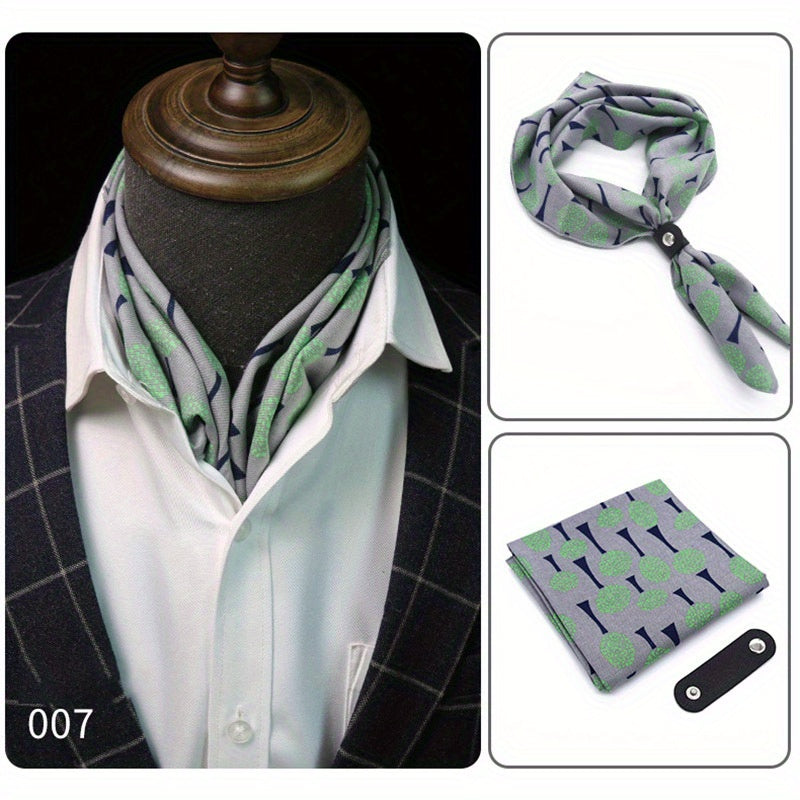 Jacquard Collar Scarf Men's Square Neckerchief