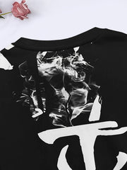 Creative Ink Pattern Long Sleeve Crew Neck Sweatshirt For Spring Fall