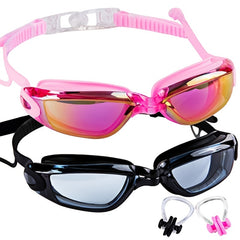 2 Pack Adult Swimming Goggles No Leaking Anti Fog UV Protection Swim Glasses