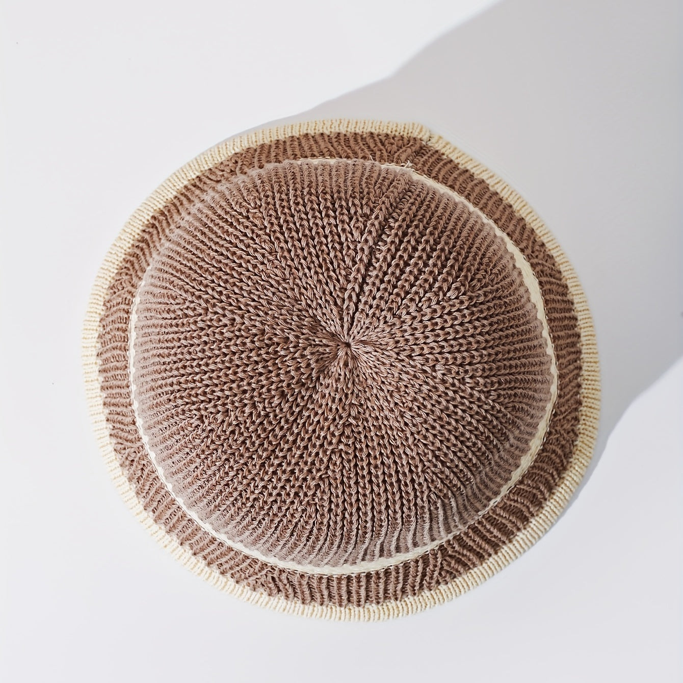 Striped Crochet Khaki Bucket Hats French Sun Hat Women Breathable Cloche Hats