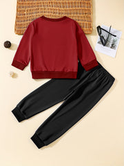Boys Pullover Sweatshirt & Jogger Pants Set for Fall Winter