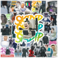 50pcs Toilet Man And Monitor Doodle Stickers - DIY Creative Toys