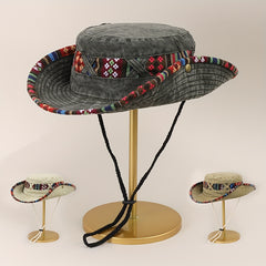 Vintage Distressed Boonie Hat Outdoor Fishing Sun Hat