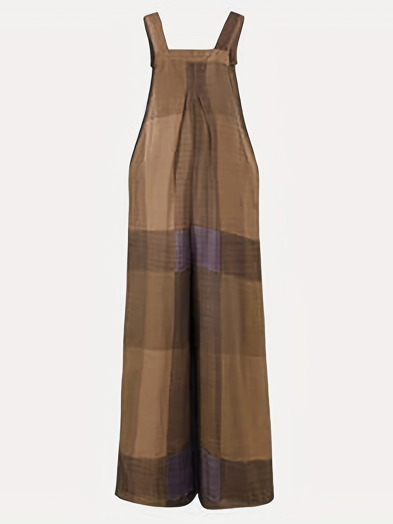 Hippie Patchwork Jumpsuit Casual Squared Neck Long Length One Piece Jumpsuit