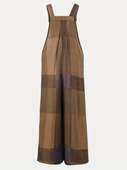 Hippie Patchwork Jumpsuit Casual Squared Neck Long Length One Piece Jumpsuit
