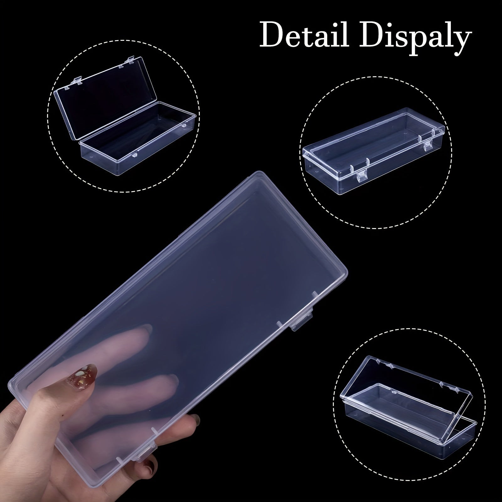 Small Plastic Storage Box with Hinge Cover for Beads & Crafts