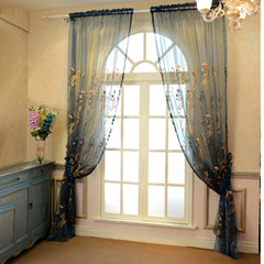 Elegant Sheer Embroidered Curtain