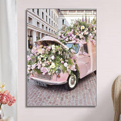5D Flower Car Diamond Painting 30X40cm Round Diamond Decorative Painting