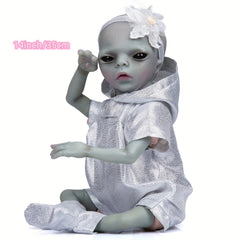14-Inch Realistic Alien Reborn Doll Soft Touch Cloth Body