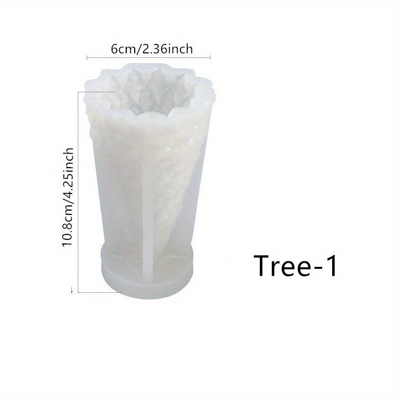 3D Christmas Tree Candle Mold Silicone Resin Xmas Candle Mold