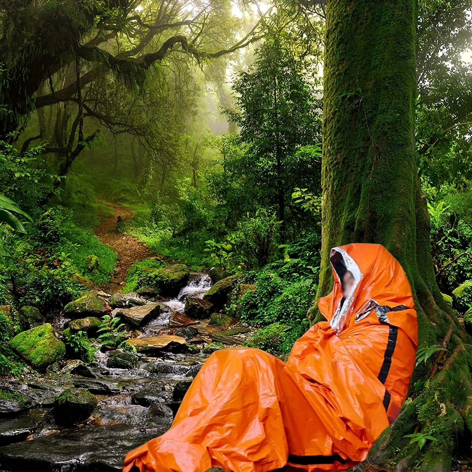 2pcs Waterproof Emergency Sleeping Blanket With Whistle 91x213cm