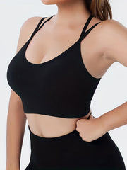 Solid Sports Cami Tops Comfy Running Workout Top Women's Lingerie