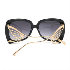 OOLVS Big Frame Butterfly Sunglasses UV Protection Metal Leg Gafas De Sol