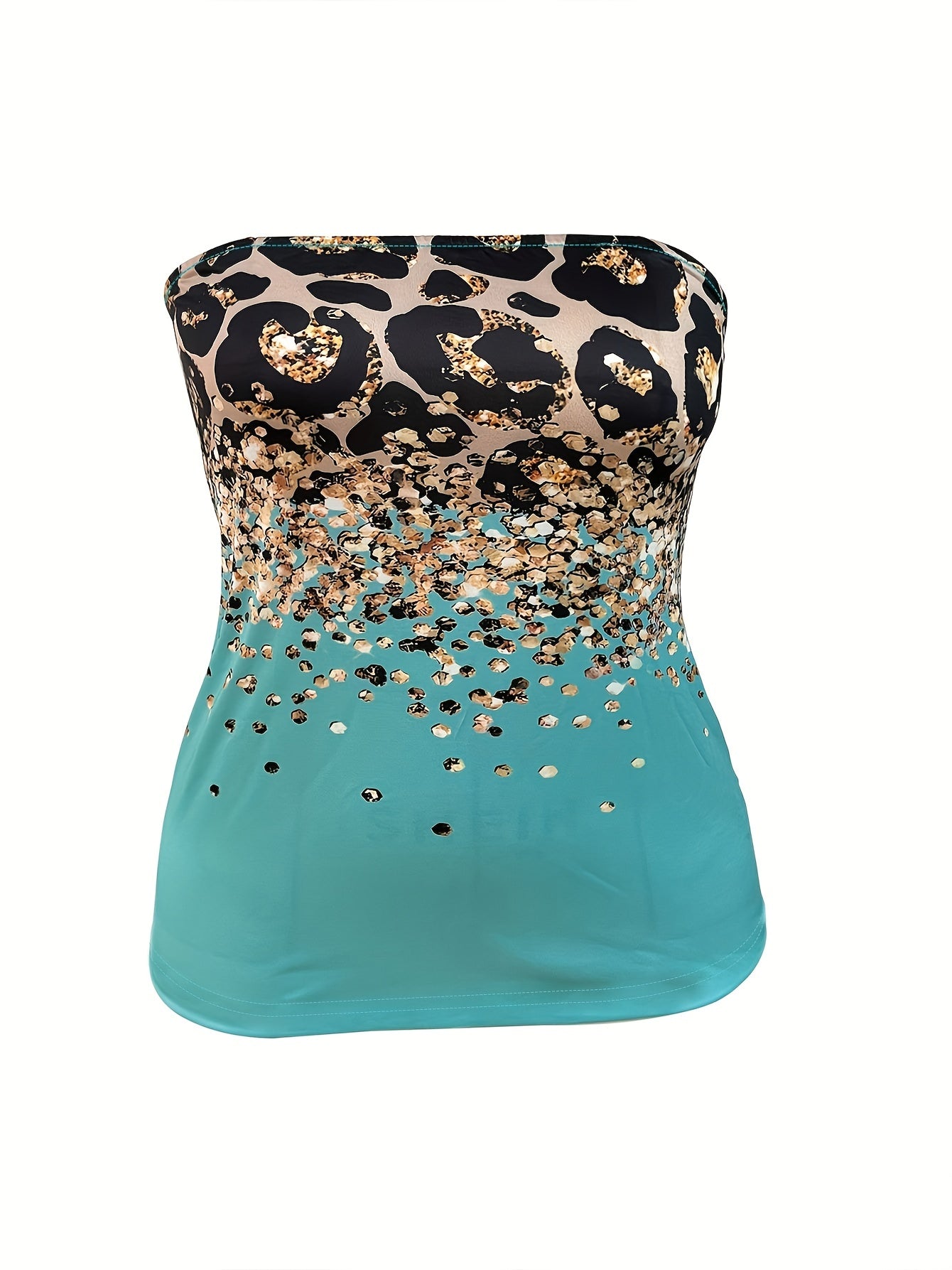 Leopard Print Tube Top Sleeveless Casual Summer Women's Clothing