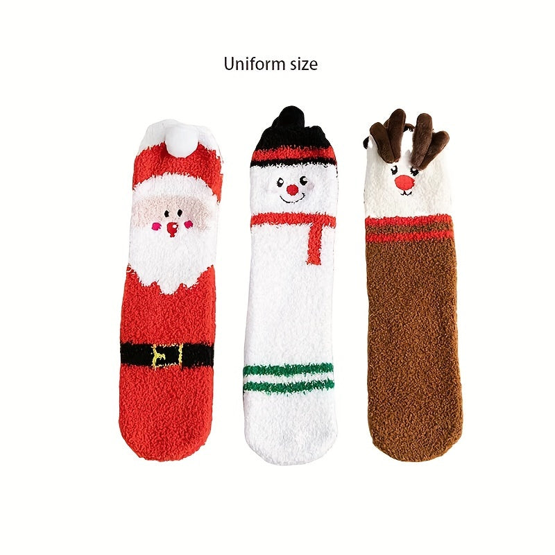 Christmas Holiday Fuzzy Socks Baby Winter Warm Fluffy Soft Slippers Socks